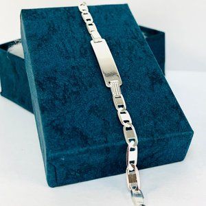 6.25" Kids Baby ID Bracelet Sterling Silver Mariner Link Free Engraving/ Pulsera